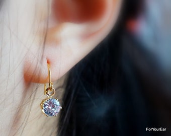 186)Minimalist earrings. Cubic Zirconia  Charm Earrings