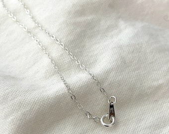 93)Sterling Silver Cable Chain Necklace, Pendant Ready