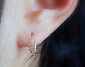 184)*Piercing Hoop Earrings. *PAIR*22 gauge(Thin) gold filled, rose gold filled, Sterling silver. Minimalist earrings