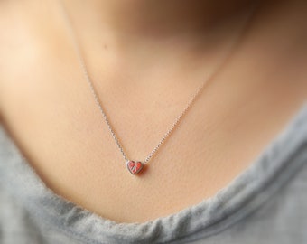 178) Dainty Simple Heart Necklace with Your Own Letter