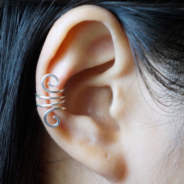 31)No piercing Double Spiral Ear Cuff. Minimalist ear cuff