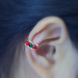 89)No piercing Christmas Holiday Ear Cuff. Minimalist ear cuff