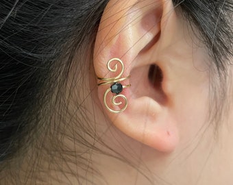 ChicSilver Ear Cuff Earrings for Women S925 Sterling Silver Ear Cuff Non Piercing Cartilage Clip on Wrap White Gold Plated Simple Minimalist Earrings Clips Jewelry