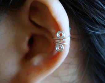 36)No piercing Spiral Ear Cuff. Minimalist Fake ear cuff.