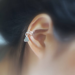 164)Minimalist earring. No Piercing Cute Heart Charm Ear Cuff