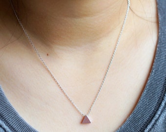 148) Simple and Cute Triangle Charm Necklace I