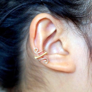 63) Kein Piercing Swirl Minimalist Ear Cuff -Silber Körper