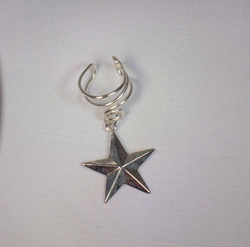 Ear Cuff; Star Charm Ear Cuff *Antique Silver 6
