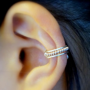 88)< Two Tone> No piercing Simple and Cute  EAR CUFF. Minimalist ear cuff