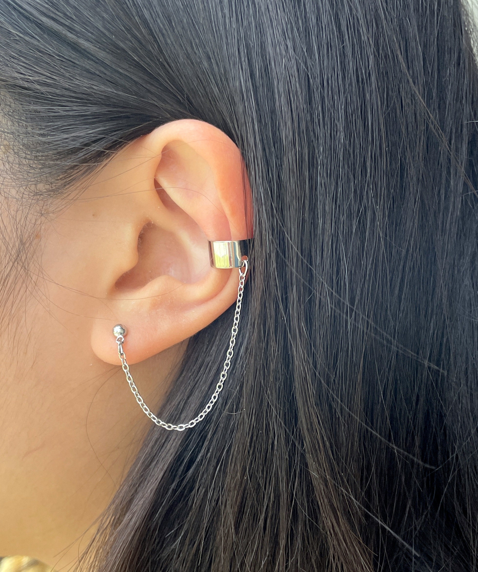 Chain wrap earrings sale