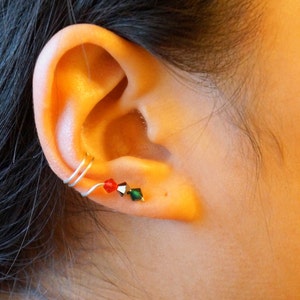 90)Minimalist ear cuff. No piercing Christmas Holiday ear cuff IV