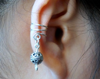 73)Ball Drop Non- Pierced Ear Cuff. Minimalist ear cuff