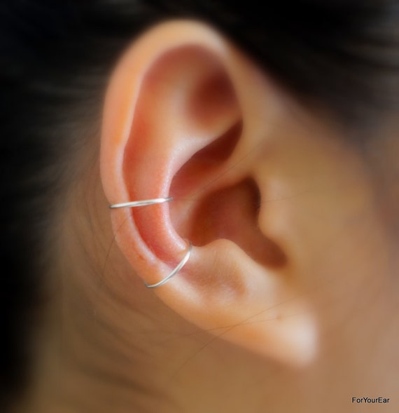ear jackets No Piercing Tiny Crescent Moon Charm Ear Cuff 144