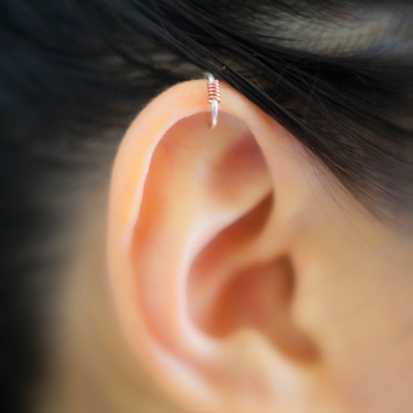 126)Minimalist ear cuff. No Piercing Dainty Cartilage Hoop Ear Cuff.Fake Ear Piercing Earring