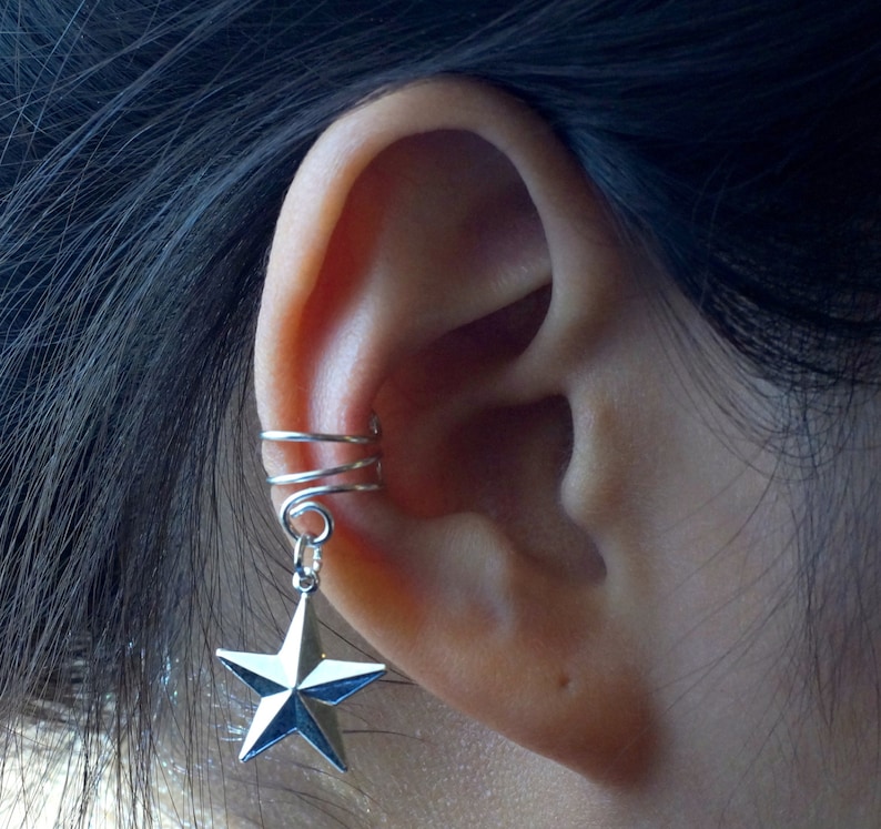 Ear Cuff; Star Charm Ear Cuff *Antique Silver 6