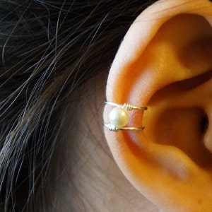 8) Keine Piercing Perle Ohrmanschette.Minimalist Ohrmanschette. Sterling Silber,Gold Fill,Rosegold Fill.