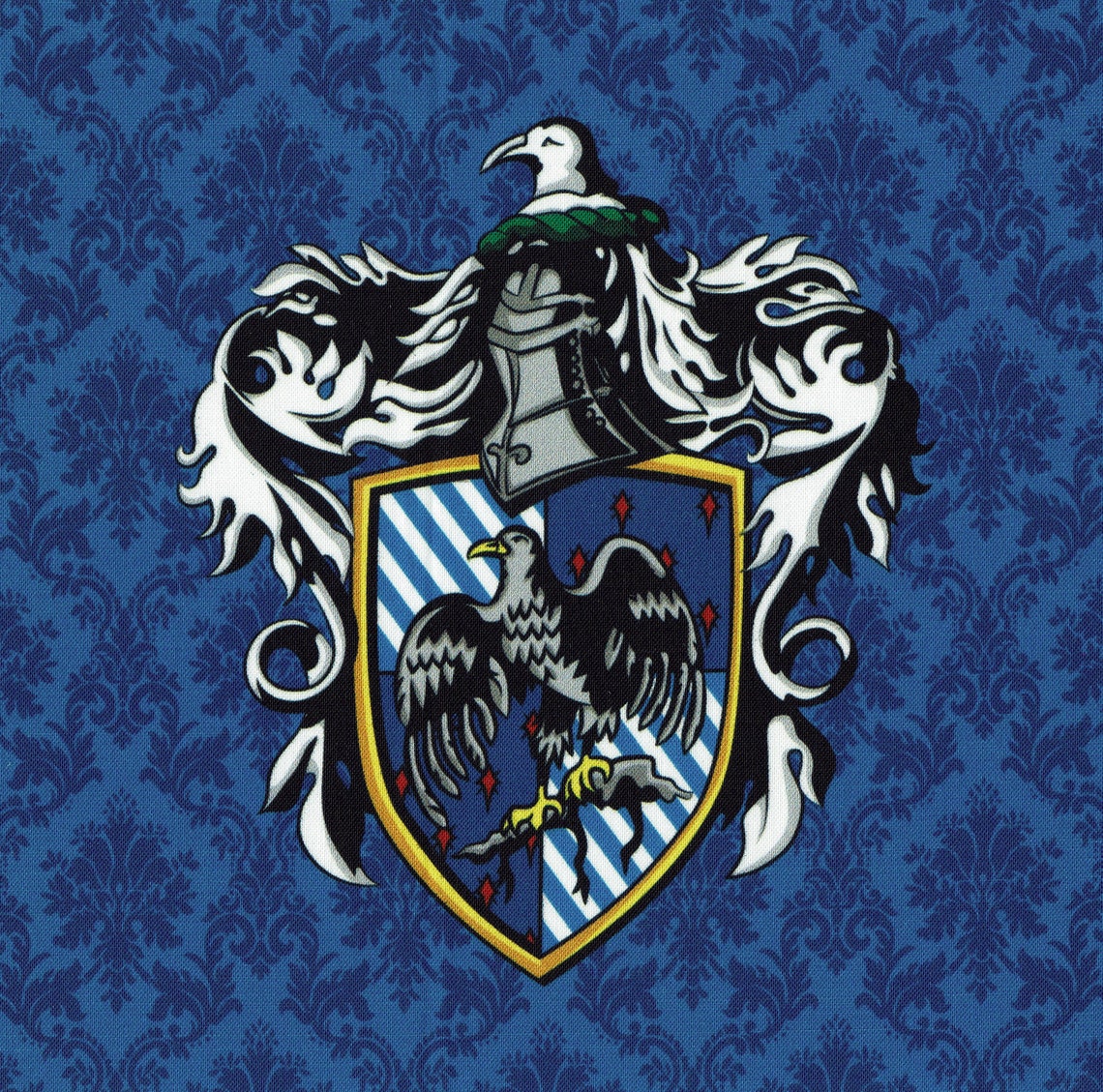Blue House Crest Harry Potter fabric print Etsy