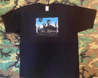 Vintage 90's Foo Fighters American Rock Band Black Xlarge T Shirt