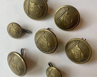 Set of 7 Vintage Grace Steamship Lines Uniform Buttons - 36L & 26L