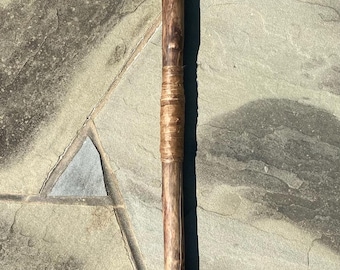 Long Shaman Scepter Handmade Wood Quartz Quartzite Epidote Primitive Magic