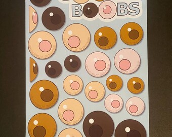 Googly Boobs Sticker Sheet. 27 STICKERS TOTAL!