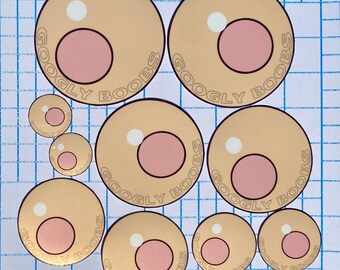 Googly Boobs Sticker 10-Pack IVORY