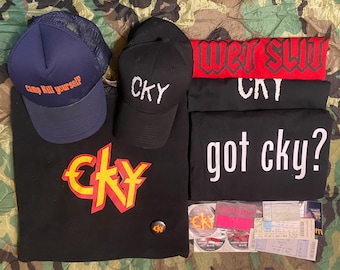 Vintage CKY Lot! 3 T-Shirts, 2 Hats, Hoodie, Stickers, Button, Ticket Stubs