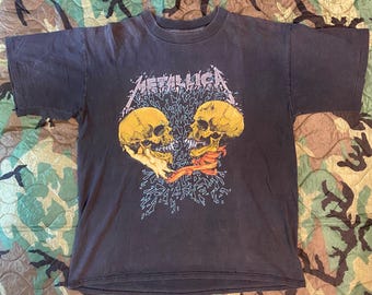Vintage 1991 Metallica Sad but True Pushead Shirt Rare Double