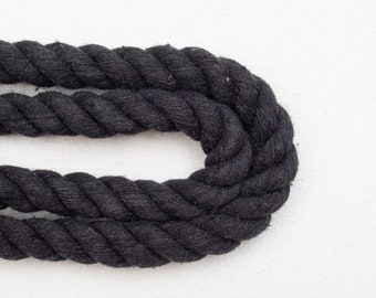 10 mm three twisted cotton rope ,Black twisted high quality cotton cord,Soft macrame cotton cord,DIY projects,home decoration,Nautical Rope