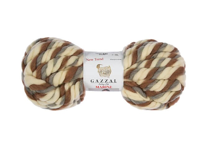Gray and brown Jumbo knitting yarn Thick yarn Marine yarn