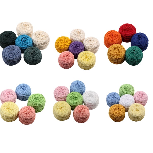 Yarn Bundle, Yarn Pack,Yarn Set for Punch Needle, Crochet, Amigurumi ,Soft Cotton  Yarn