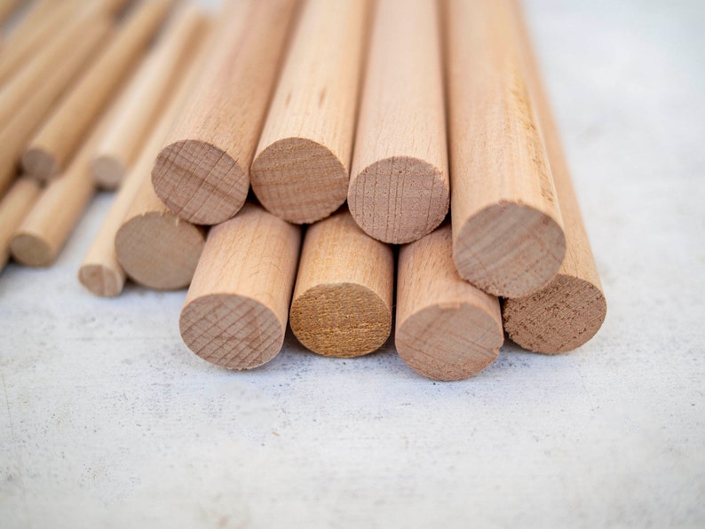 20mm Round Wooden Sticks wood Dowel Sticks Unfinished Natural Etsy Canada