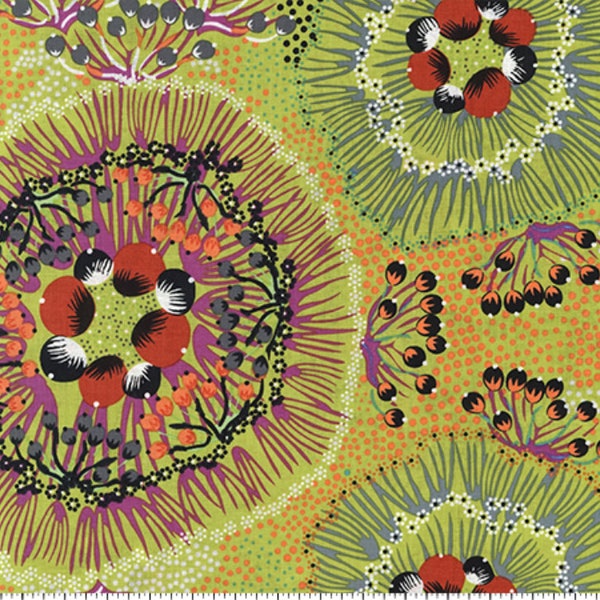 Bush Plum Green, An Authentic Aboriginal Fabric