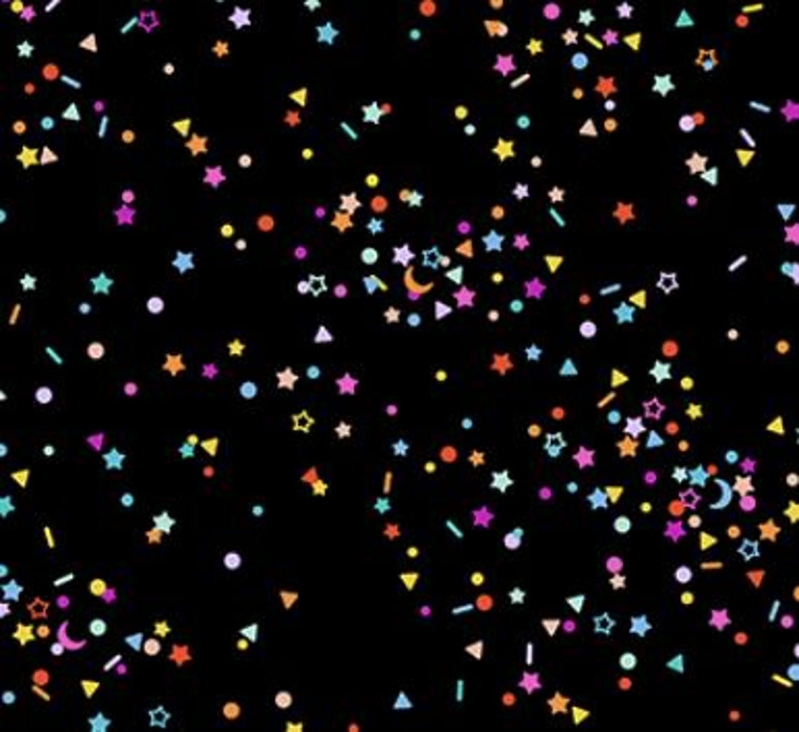 Rainbow Confetti on Black - Etsy