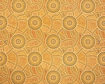 Kangaroo Path Yellow, An Authentic Aboriginal Fabric