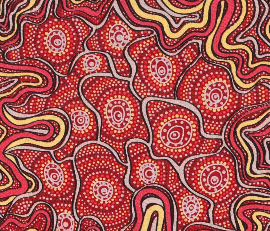 Meteors, Red, an Authentic Aboriginal Fabric - Etsy