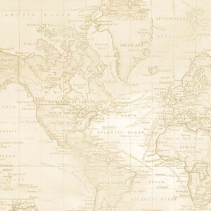 World Map, Cream