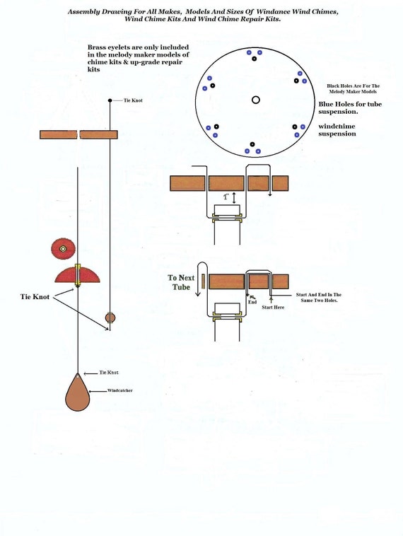 Up-grade Wind Chime Part's Kit / Six Size's to Choose From. -  Israel