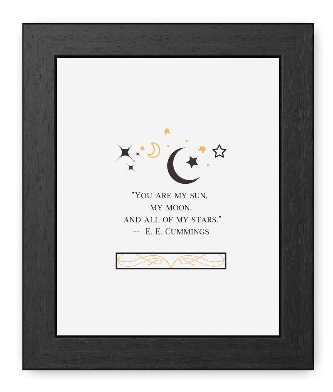 Framed Posters You Are My Sun Moon Stars Quote, Love