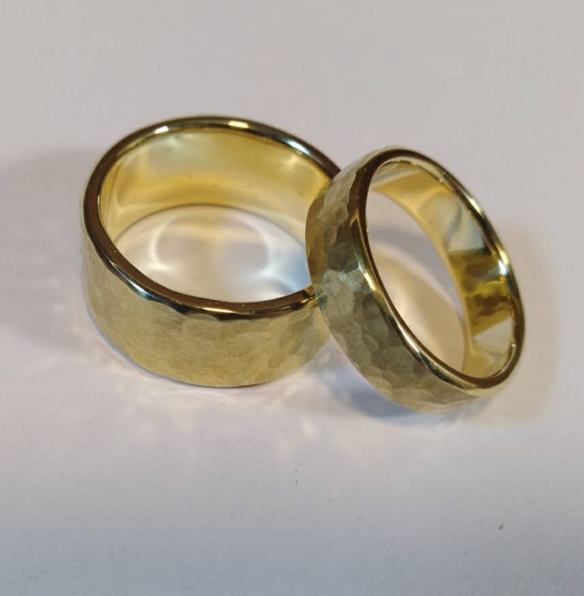 Brass wedding band set Etsy
