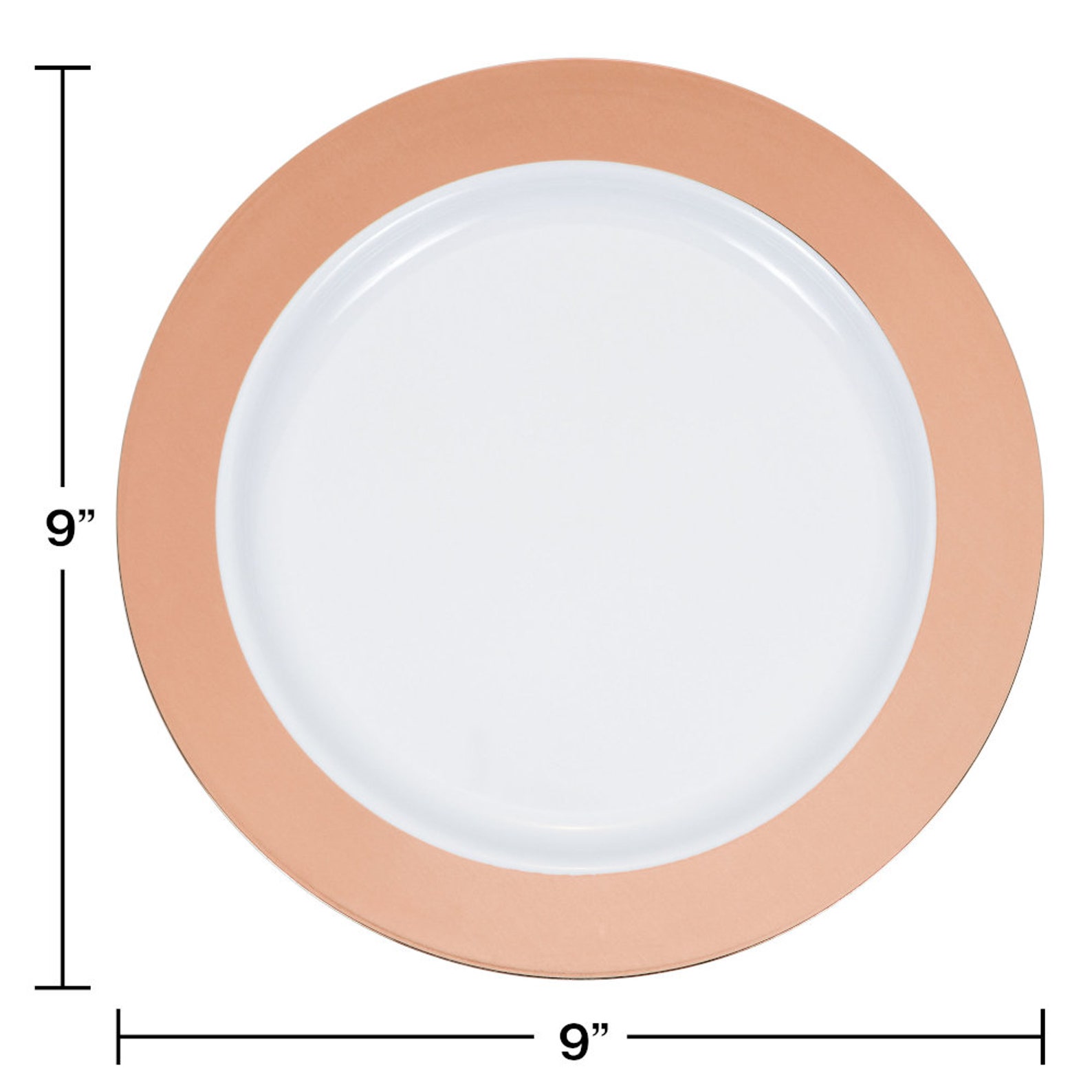 120 Metallic Rim Plastic Plates ~ ROSE GOLD ~ 3 Sizes! Buffets ...