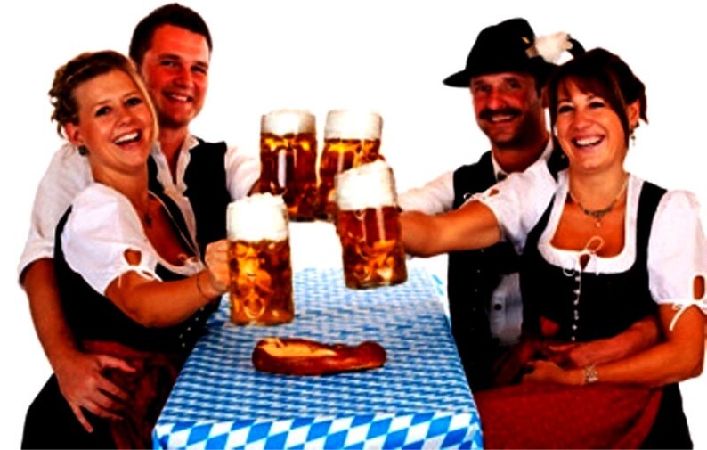 German Oktoberfest 100 ft. Bavarian Blue Diamond Plastic Banquet Tablecover Roll Beer Fest Polka Party SHIPPING INCLUDED image 7