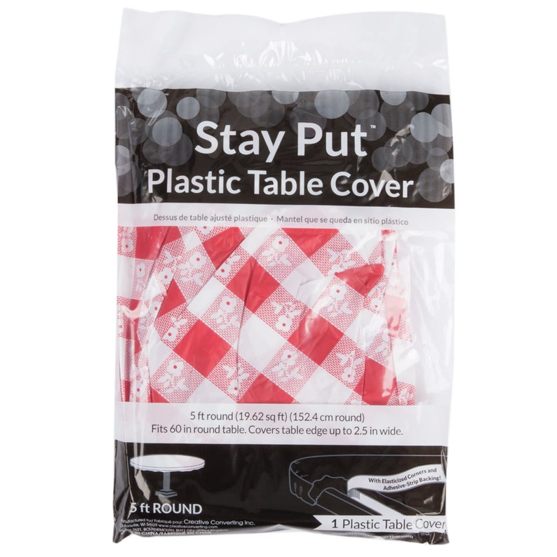 12 Stay Put® Fitted Plastic Tablecloths 60 Round Wind Etsy
