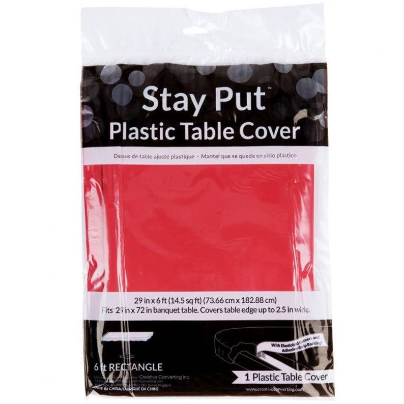 12 Stay Put® Fitted Plastic Tablecloths Wind Proof Table Etsy
