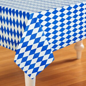 German Oktoberfest 100 ft. Bavarian Blue Diamond Plastic Banquet Tablecover Roll Beer Fest Polka Party SHIPPING INCLUDED image 4