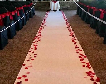 WIDER THAN MOST 4 ft W x 75 ft White Wedding Aisle Runner Puncture Resistant Shipping Included 48" x 75'