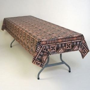 One Dozen (12) Hawaiian Tapa print Plastic Tablecloths Table Covers ~ Tiki! Luau ~ Patio or Beach Party 54&quot; x 108&quot;