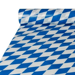 German Oktoberfest! 100 ft. Bavarian Blue Diamond Plastic Banquet Tablecover Roll ~ Beer Fest ~ Polka Party ~ SHIPPING INCLUDED