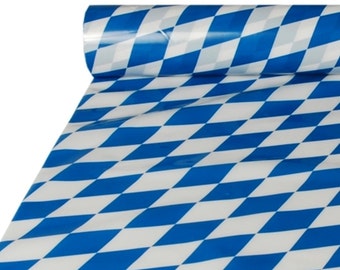 German Oktoberfest! 100 ft. Bavarian Blue Diamond Plastic Banquet Tablecover Roll ~ Beer Fest ~ Polka Party ~ SHIPPING INCLUDED