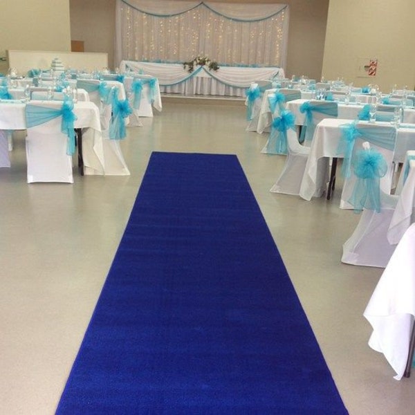 Wider than most!  4 ft W x 75 ft L Royal Blue Aisle & Event Runner Puncture Resistant  48" x 75' Wedding * Graduation * Prom